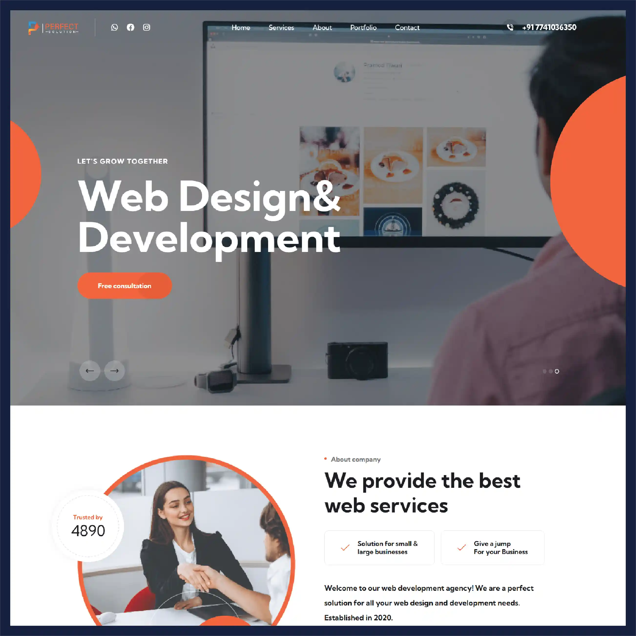 Service providing website